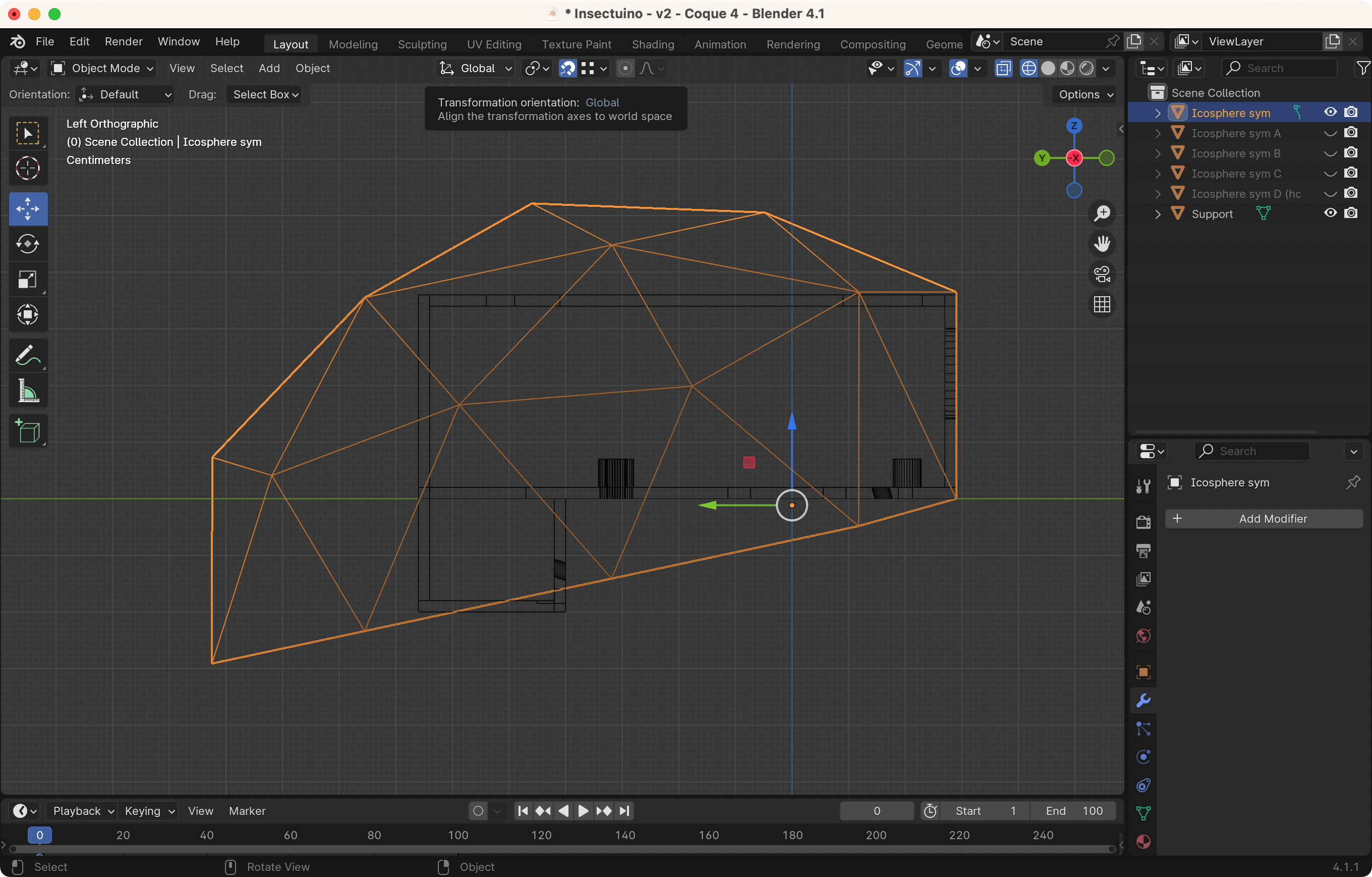 vue 3D fil de fer
